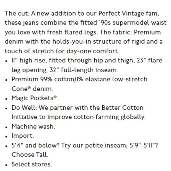 MADEWELL PERFECT VINTAGE HIGH RISE FLARE BEAUFORD WASH DARK INDIGO JEANS - Picture 3 of 3